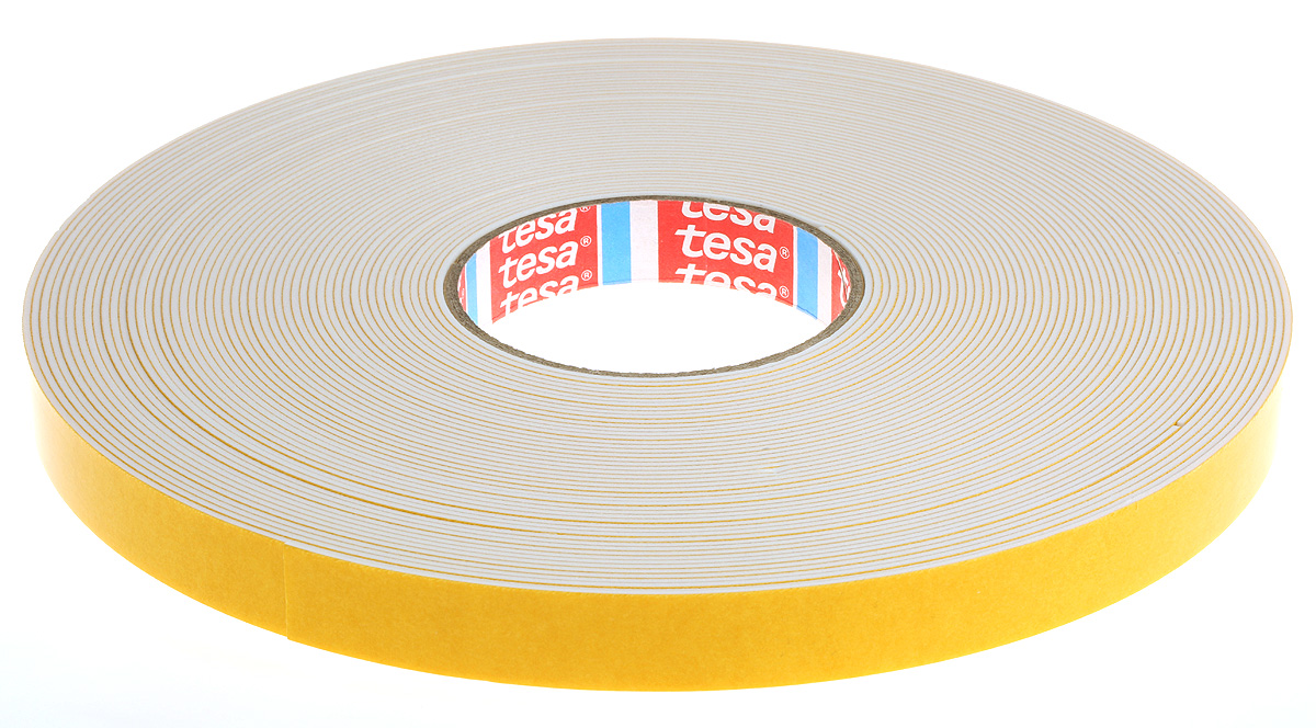 Tesa 62936 White Adhesive Foam Tape, 19mm x 25 m, 1.6 mm Thick