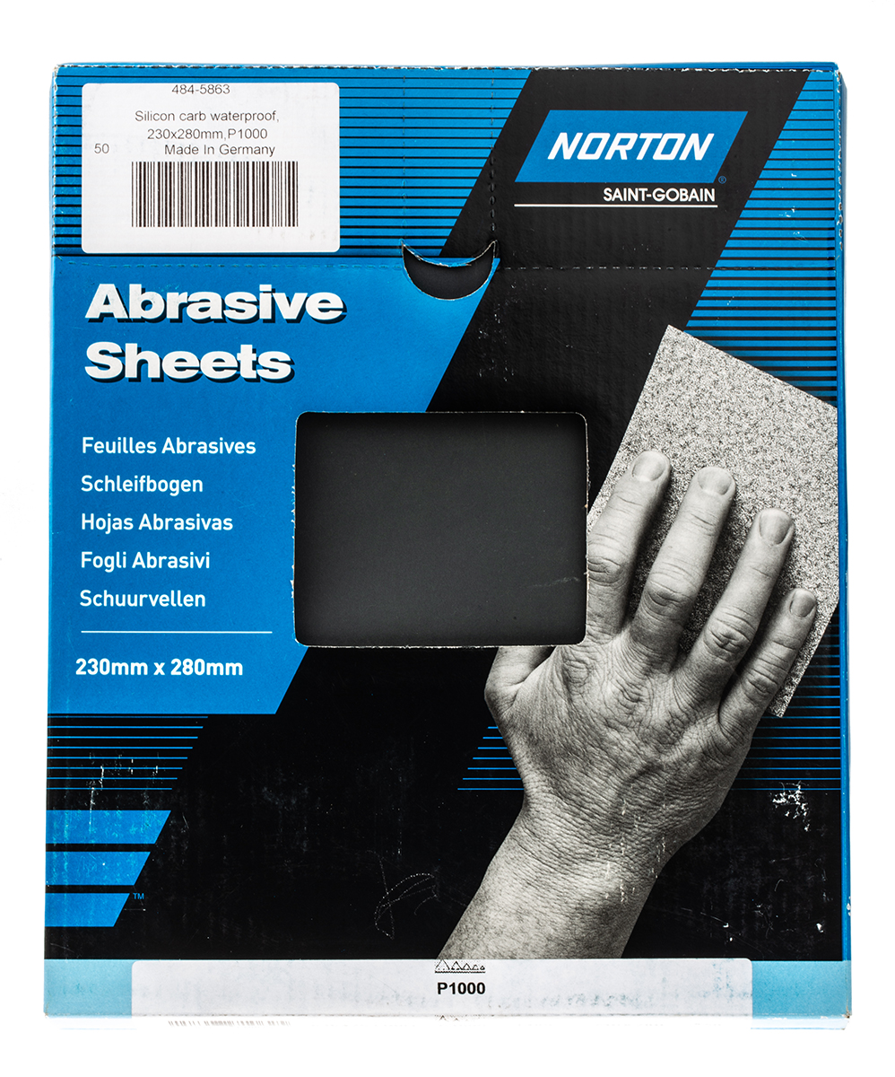 Norton T489 P1000 Grit Very Fine Sanding Sheet, 280mm x 230mm