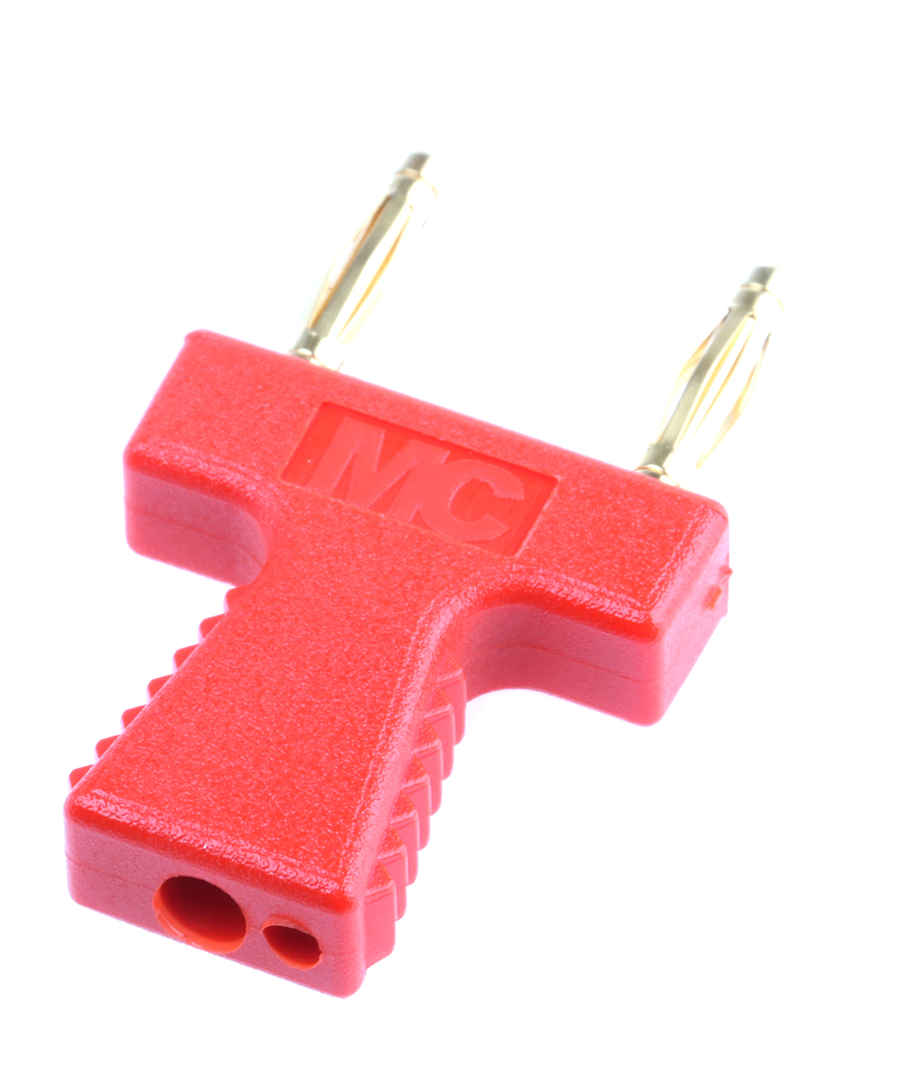 Staubli, KS2 Jumper Straight Male Red Closed Top 2 Way 1 Row 12 mm Pitch