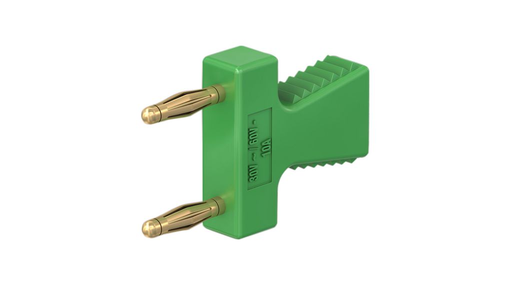 Staubli Green Male Banana Connector With Copper Zinc Alloy contacts and Gold Plated