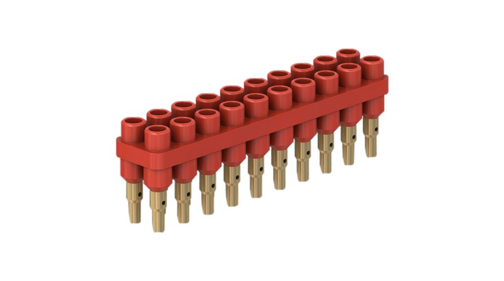 Staubli Red Female Banana Socket, 2 mm Connector, Solder Termination, 30V, 60 V, 10A, Gold Plating