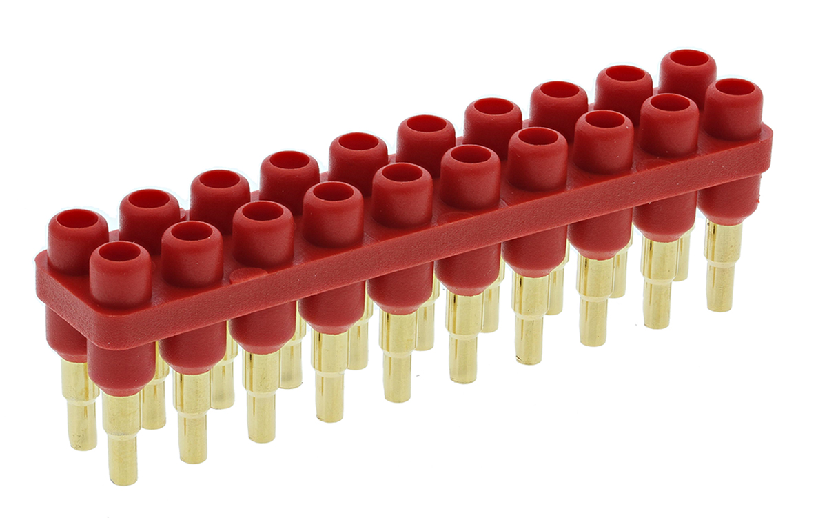 639356-22 Staubli Straight Panel PCB Socket, 20-Contact, 2 Row, 6 mm Pitch Solder