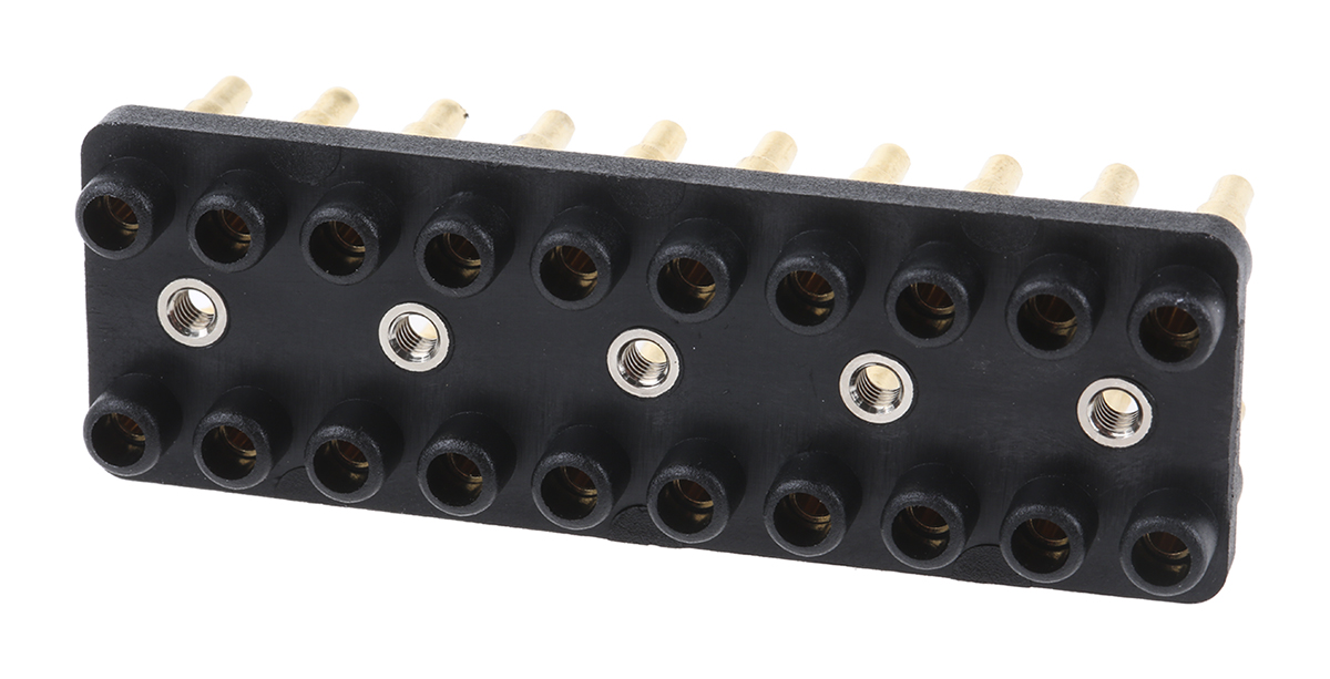 Staubli Straight Panel PCB Socket, 20-Contact, 2 Row, 12 mm Pitch Solder
