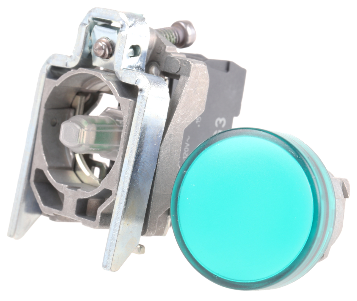 Schneider Electric Harmony XB4 Green LED Pilot Light, 22mm Cutout, IP66, IP67, IP69, IP69K, 120 V ac, 3 A ac, 270 mA dc
