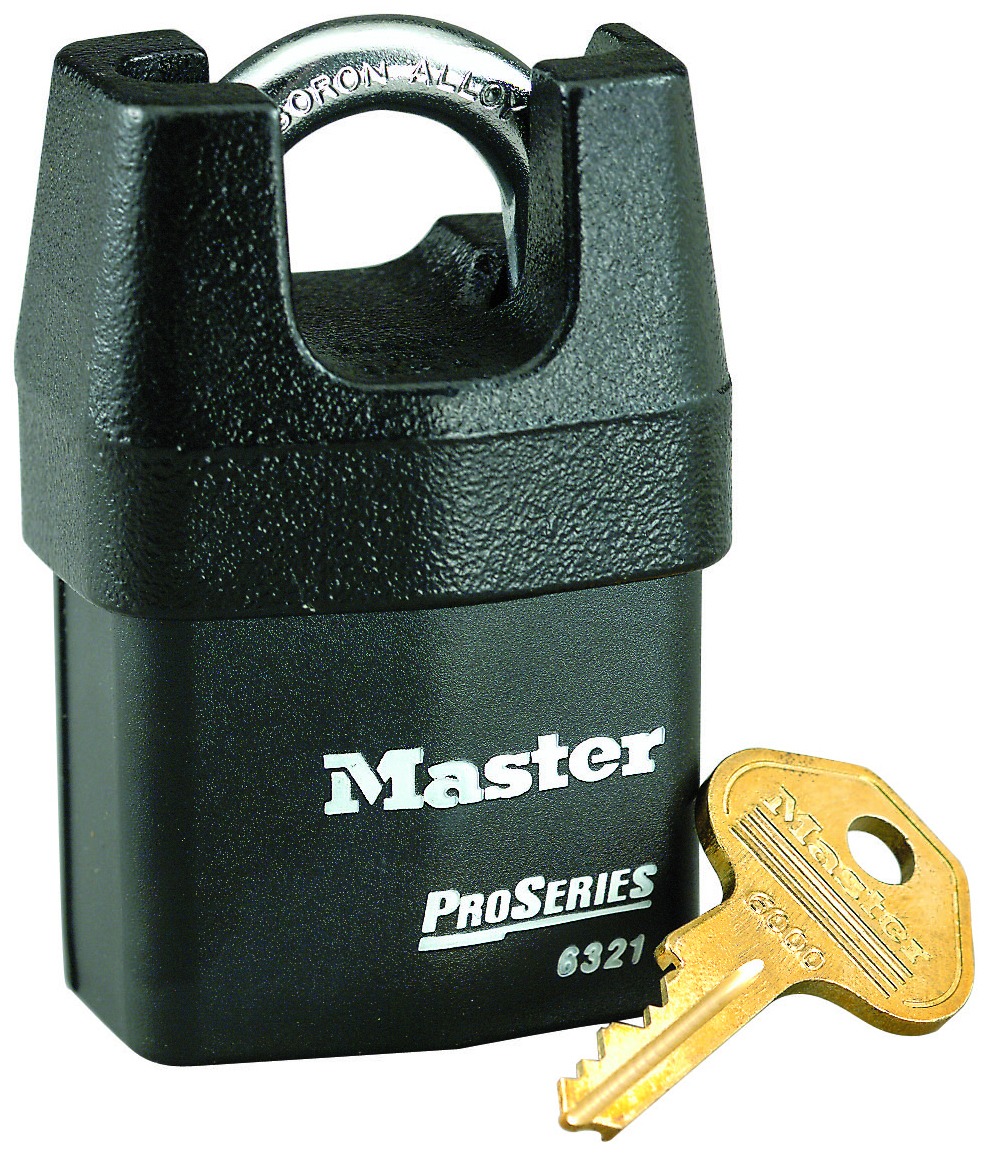 Master Lock Padlock Steel Padlock Weatherproof, 8 mm Shackle, 54 mm Body