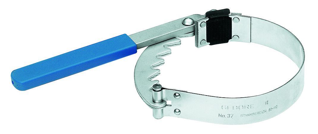 Gedore Strap Wrench, 285 mm Overall, 80 to 110 mm Jaw Capacity