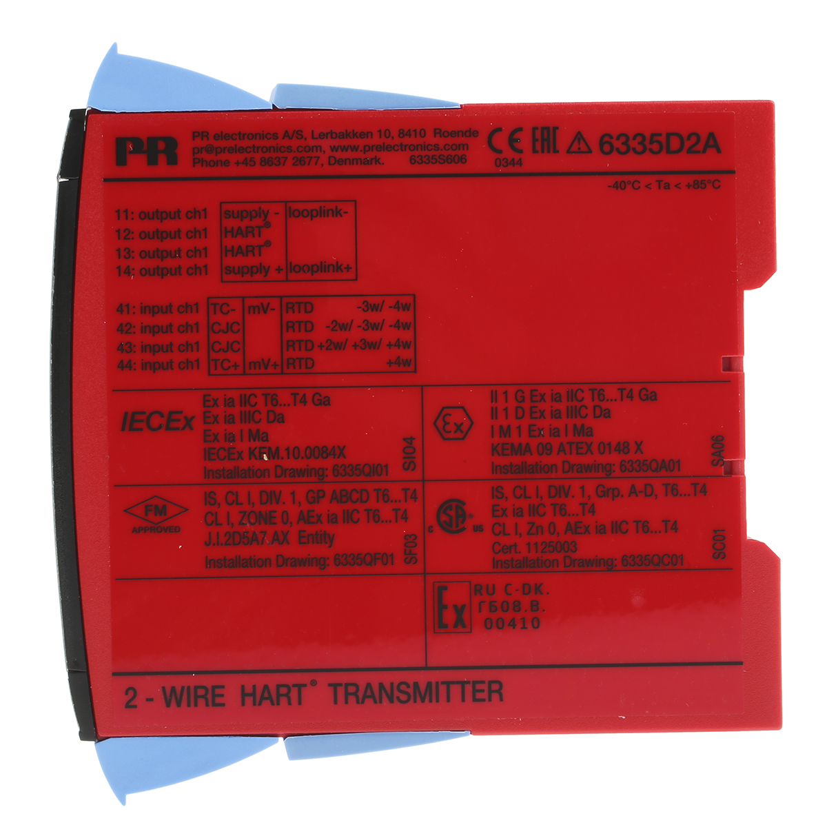 6335d2a PR Electronics 6335D Temperature Transmitter 30V dc, 85 °C, -40 °C