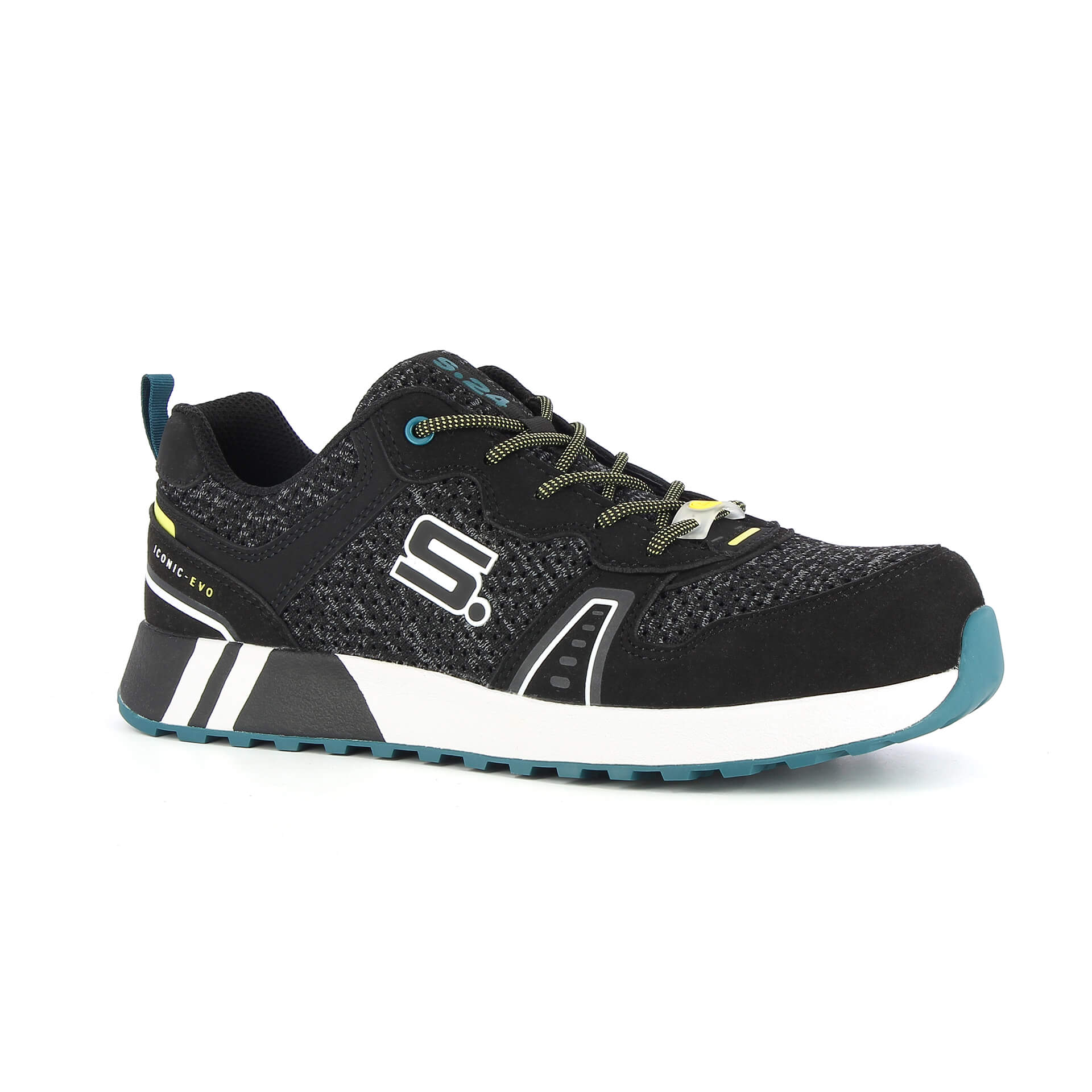 S.24 SPRINT Unisex Black Fibreglass Safety Shoes, UK 4, EU 37