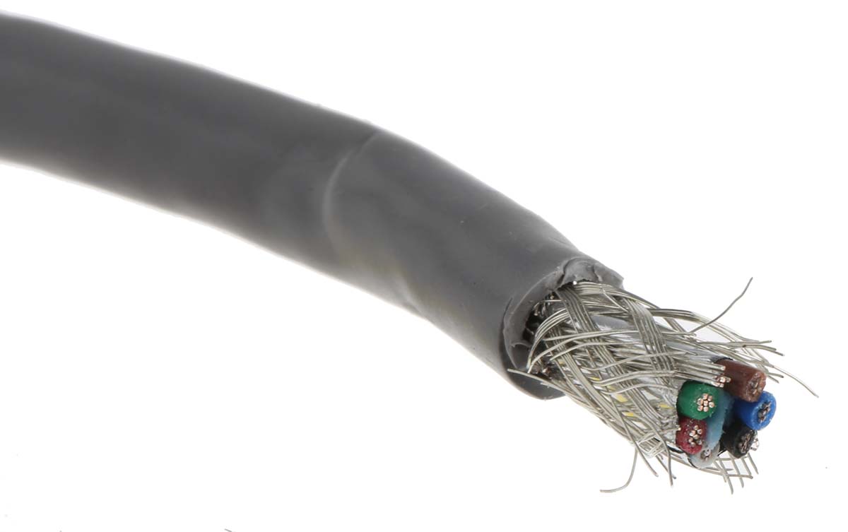 Alpha Wire Alpha Essentials Communication & Control Control Cable, 6 Cores, 0.35mm² 22 AWG, Screened, 30 m, Grey