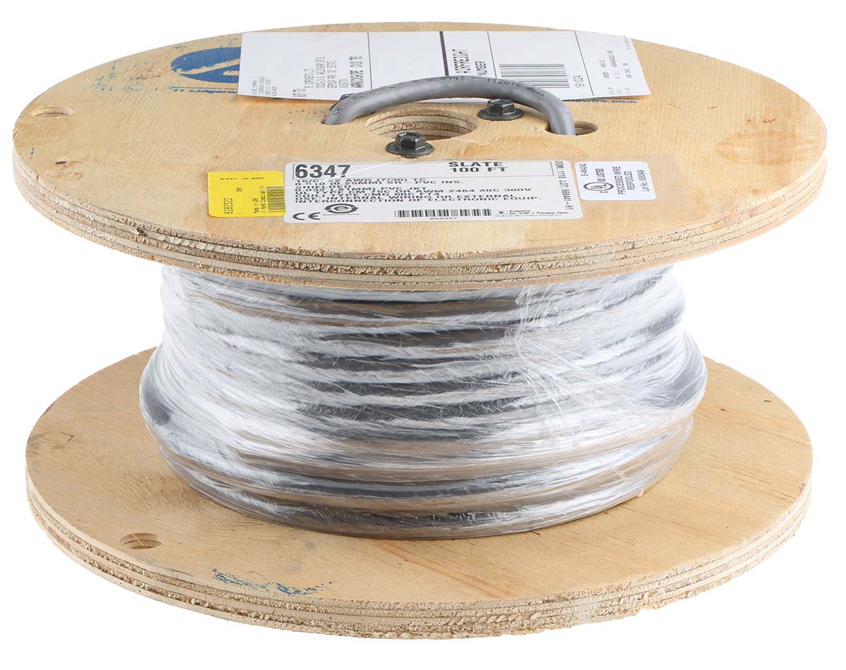 6347-sl005 Alpha Wire Alpha Essentials Communication & Control Control Cable, 15 Cores, 0.35mm² 22 AWG, Screened, 30 m, Grey
