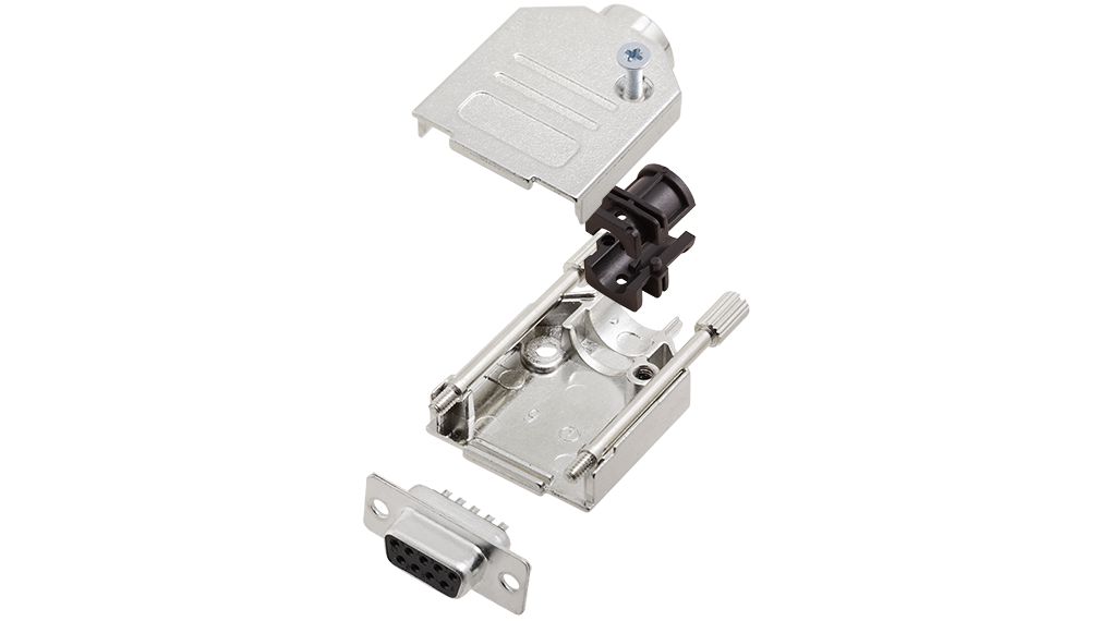 Encitech Connectors 6355 Series Zinc Top Entry D-Sub Backshell, 9 Way
