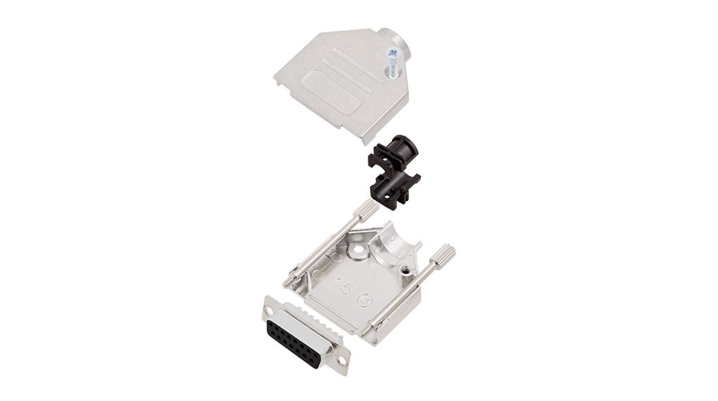 Encitech Connectors 6355 Series Zinc Top Entry D-Sub Backshell, 15 Way