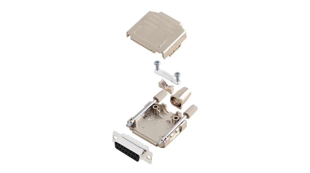 Encitech Connectors 6355 Series Plastic Straight D-Sub Backshell, 15 Way