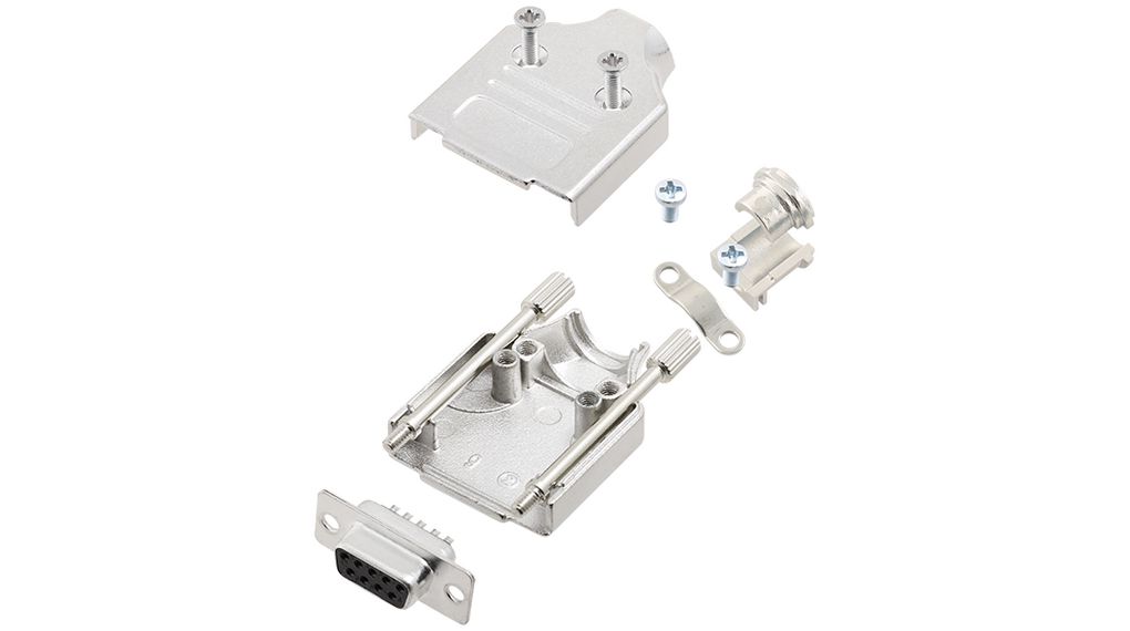 Encitech Connectors 6355 Series Zinc Top Entry D-Sub Backshell, 9 Way