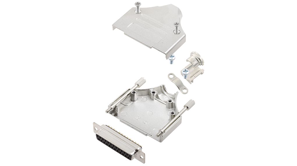 Encitech Connectors 6355 Series Zinc Top D-Sub Backshell, 25 Way
