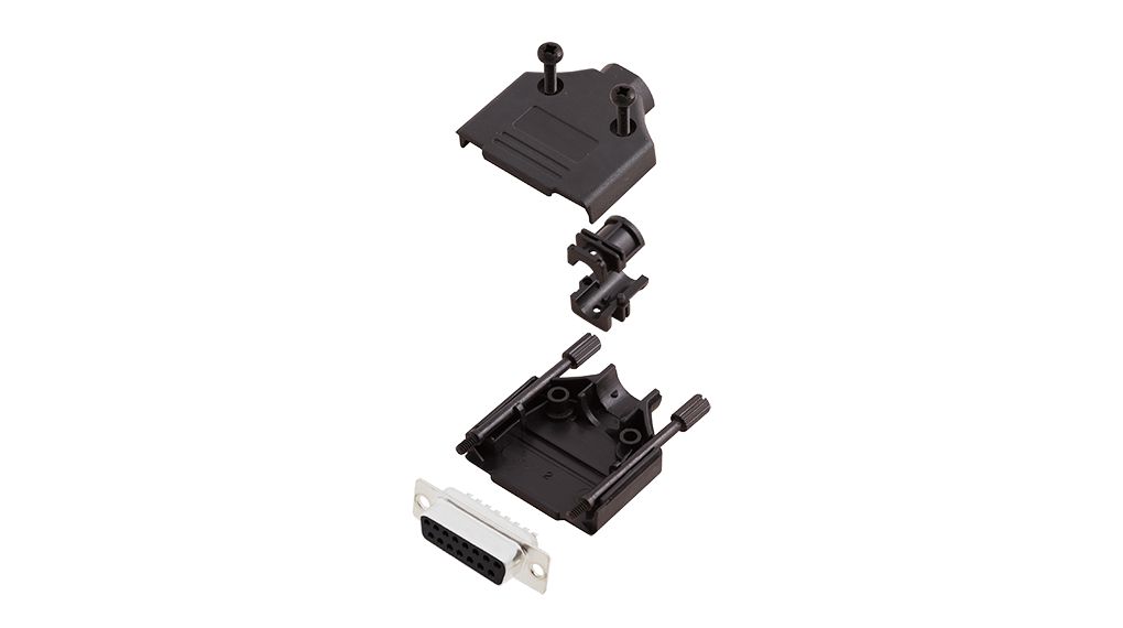 Encitech Connectors 6355 Series Plastic Straight D-Sub Backshell, 15 Way