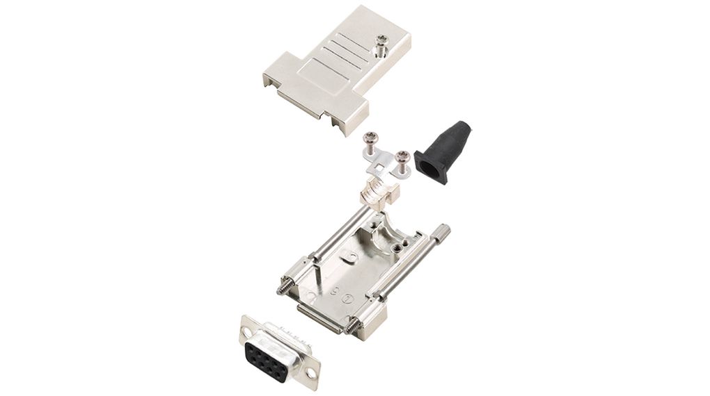 Encitech Connectors 6355 Series Zinc Top Entry D-Sub Backshell, 9 Way