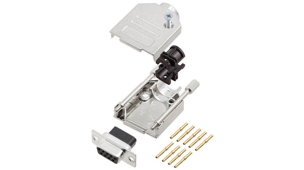 Encitech Connectors 6355 Series Zinc Top Entry D-Sub Backshell, 9 Way
