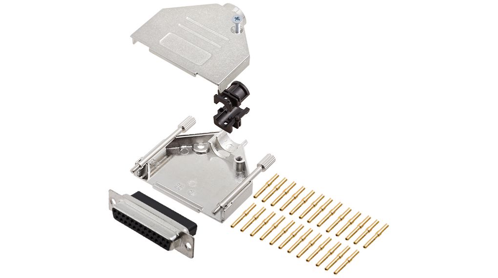 Encitech Connectors 6355 Series Zinc Top Entry D-Sub Backshell, 25 Way