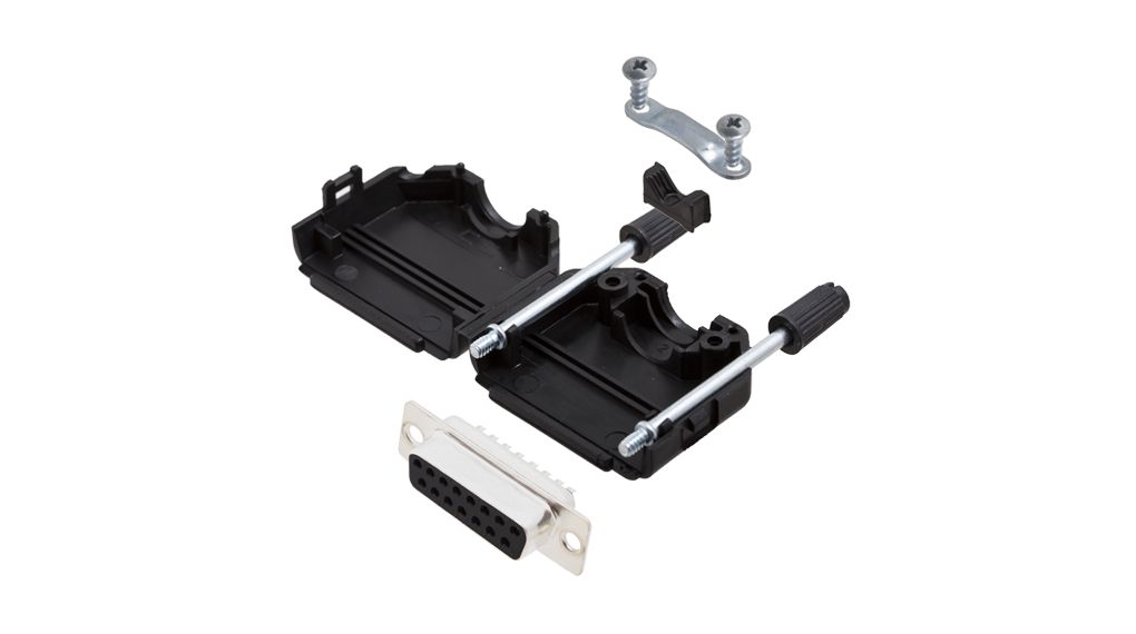 Encitech Connectors 6355 Series Polyamide Straight D-Sub Backshell, 15 Way