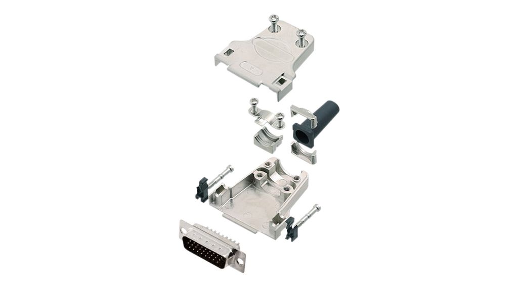 Encitech Connectors 6355 Series Zinc Straight D-Sub Backshell, 15 Way