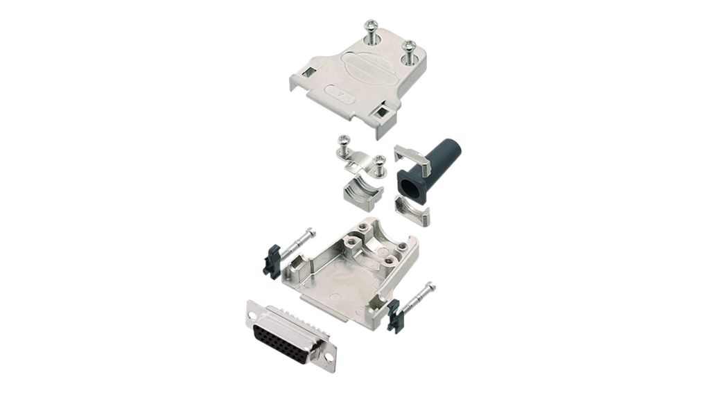 Encitech Connectors 6355 Series Zinc Top Entry D-Sub Backshell, 15 Way