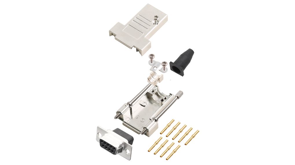 Encitech Connectors 6355 Series Zinc Top Entry D-Sub Backshell, 9 Way