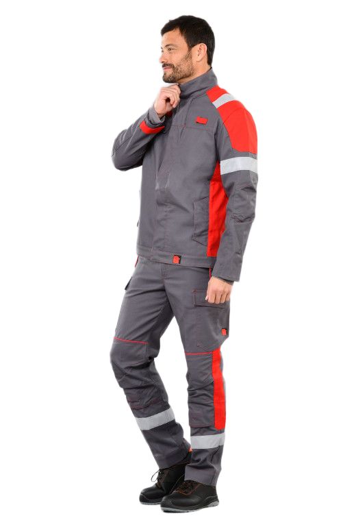 DMD 63620RATXT Grey, Red, Breathable, Durable, Strain Resistant Jacket Zipper, S 1 EA