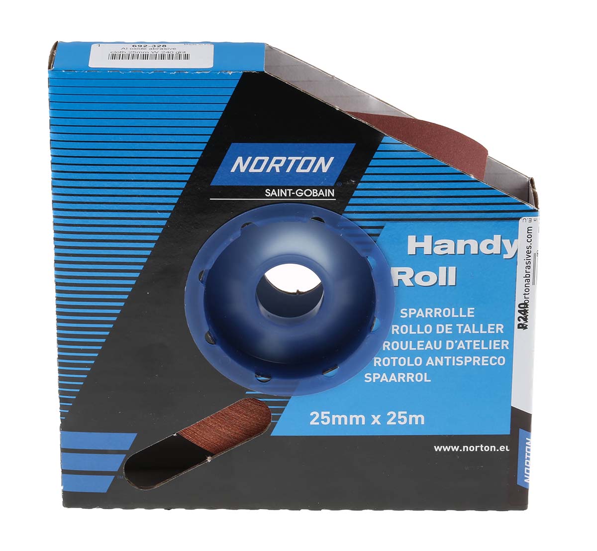 63642531799 Norton , 25 m 25mm, P240 Grit, Very Fine Grade