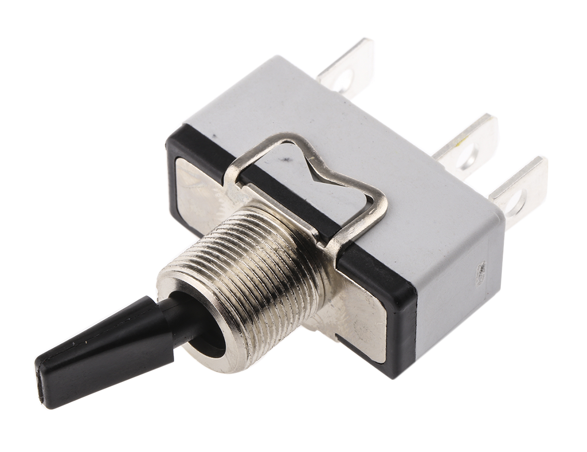 636nh2 APEM Toggle Switch, Panel Mount, On-On, SPST, Tab Terminal, 24 V dc, 250 V ac