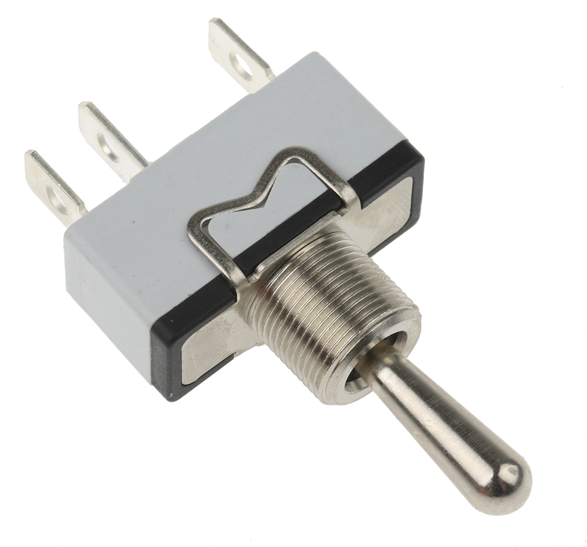 637h2 APEM Toggle Switch, Panel Mount, On-Off-On, SPST, Tab Terminal, 24 V dc, 250 V ac