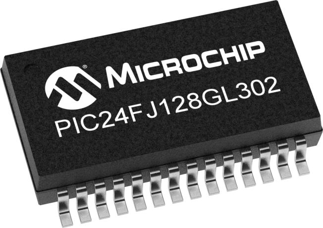 pic24fj128gl302-iss Microchip, 16 bit PIC, PIC24FJ Microcontroller, 32 MHz, 128kB FLASH, 28-Pin QFN