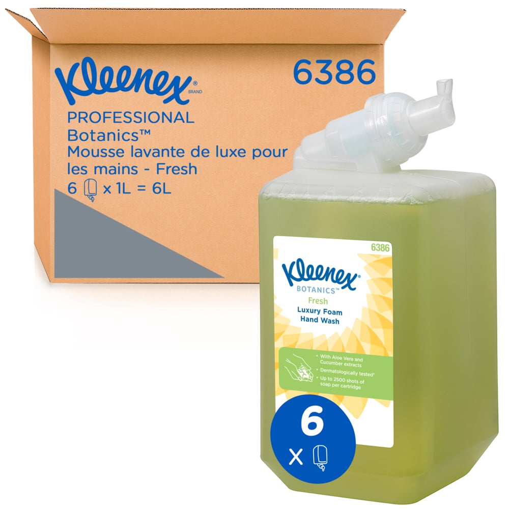 KLEENEX Fragranced Kleenex® Botanics™ Fresh Savon mousse pour les mains (6386) Hand Soap - 6 L Cartridge