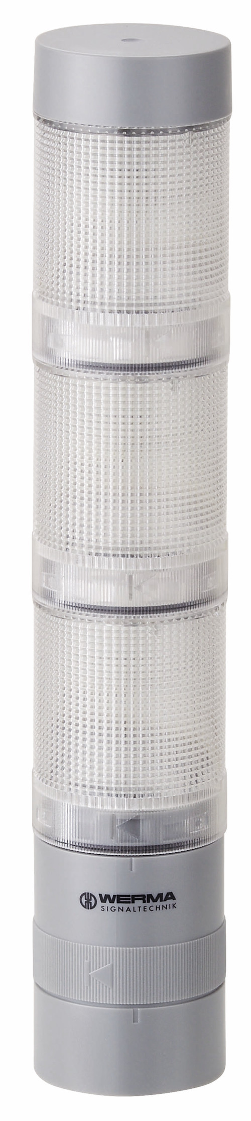 Werma KombiSIGN 40 Series Clear Signal Tower No Sounder Component, 3 Lights 24V Wall, Base
