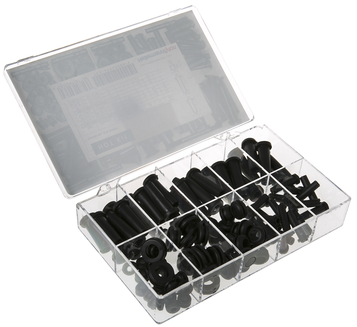 HellermannTyton Black Polyvinyl Chloride Cable Grommet 639-60000 HOT Kit-PVC-FR-BK