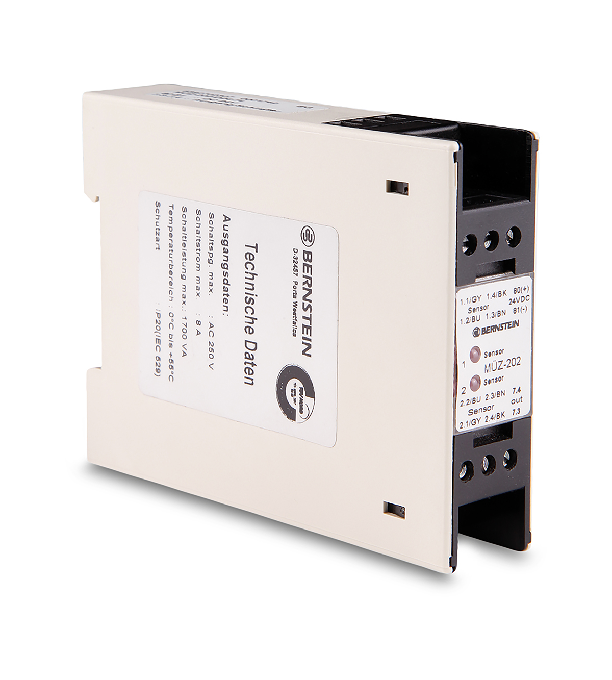 Bernstein AG MUZ Series Magnetic Non-Contact Safety Switch, Polycarbonate Housing, 24V dc, NC, NO, Screw