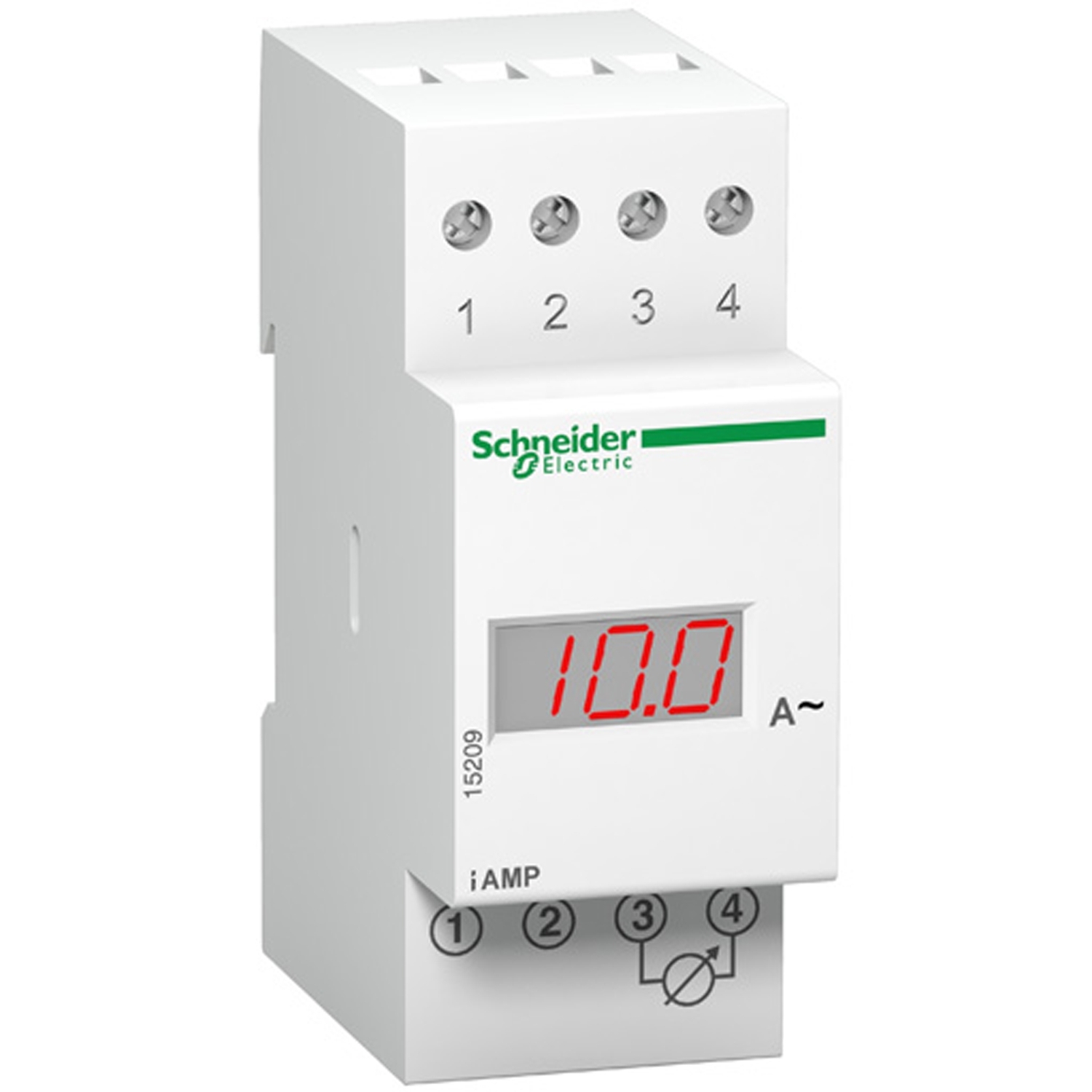 Schneider Electric Acti9 Digital Ammeter 10A, 87mm x 36mm