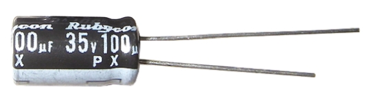 Rubycon 47 μF Capacitor 63V dc, Radial, Through Hole Radial Lead