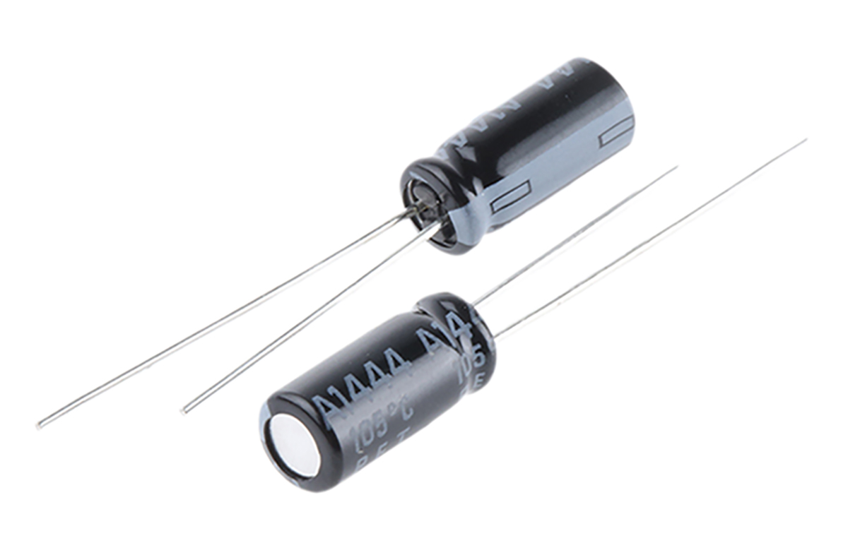 Rubycon 10 μF Capacitor 63V dc, Radial, Through Hole - 63YXJ10M5X11 Radial Lead