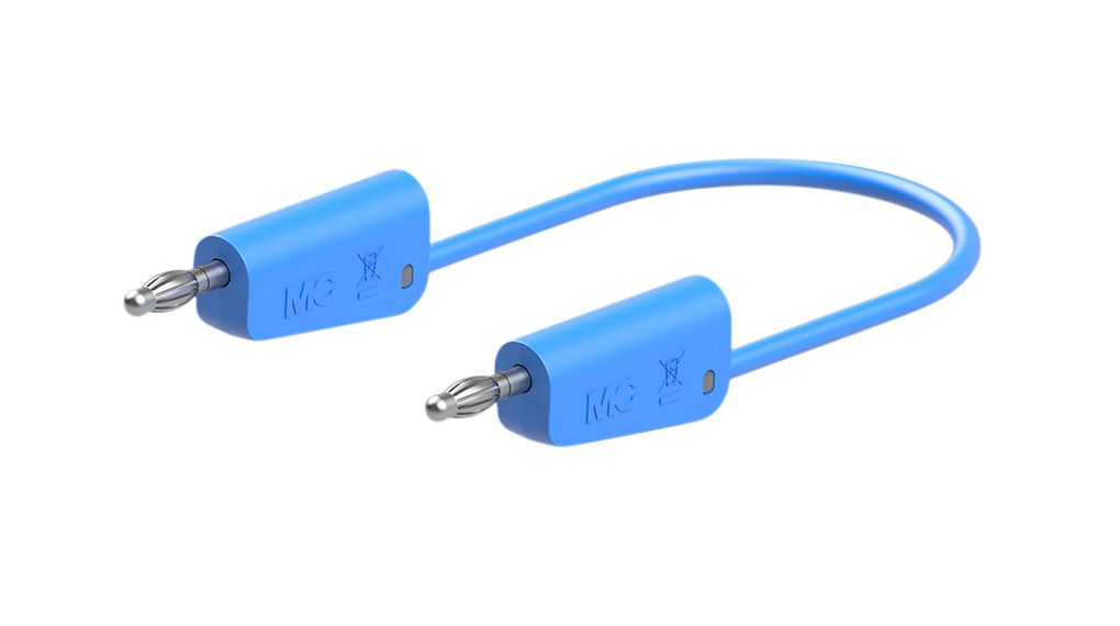 Staubli Test Lead 19A, 30V, 60 V, Blue, 200 cm Lead Length