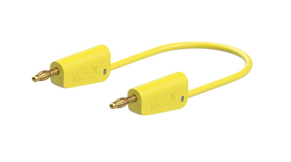 Staubli Test Lead 19A, 30V, Yellow, 100 cm Lead Length