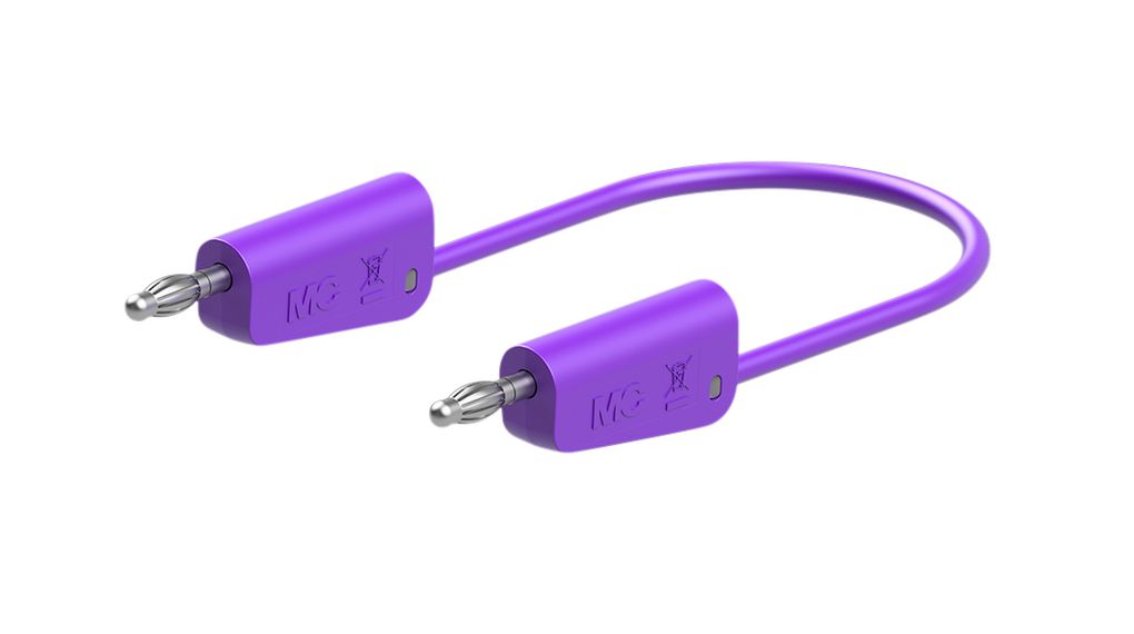 Staubli Test Lead 32A, 30V, 60 V, Violet, 25 cm Lead Length