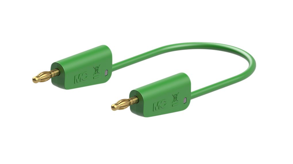 Staubli Test Lead 32A, 30V, 60 V, Green, 50 cm Lead Length