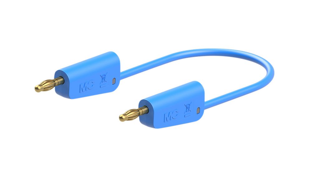 Staubli Test Lead 32A, 30V, 60 V, Blue, 75 cm Lead Length