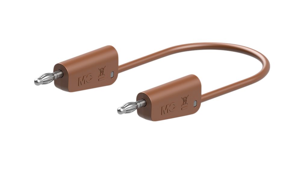 Staubli Test Lead 32A, 30V, 60 V, Brown, 100 cm Lead Length