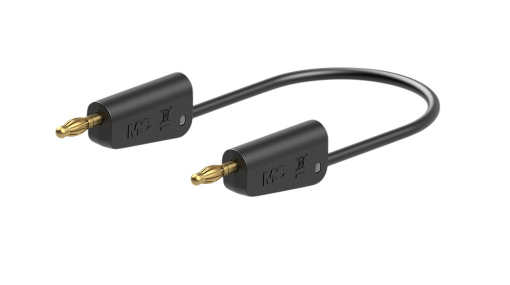 Staubli Test Lead 32A, 30V, 60 V, Black, 150 cm Lead Length