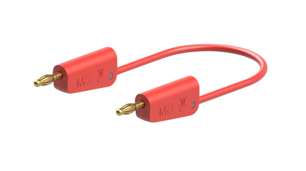 Staubli Test Lead 32A, 30V, 60 V, Red, 150 cm Lead Length
