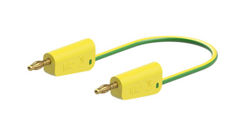 Staubli Test Lead 32A, 30V, 60 V, Green, Yellow, 25 cm Lead Length