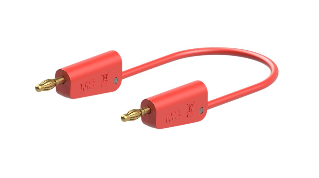 Staubli Test Lead 32A, 30V, 60 V, Red, 50 cm Lead Length