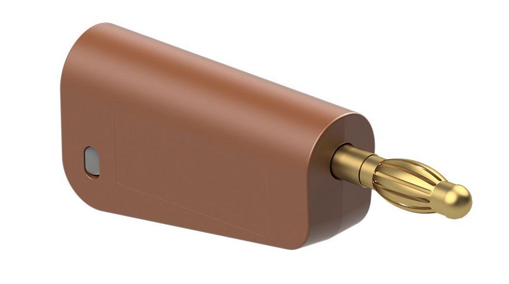 Staubli Brown Male Banana Plug, 4 mm Connector, Screw Termination, 30V, 60 V, 32A, Gold Plating